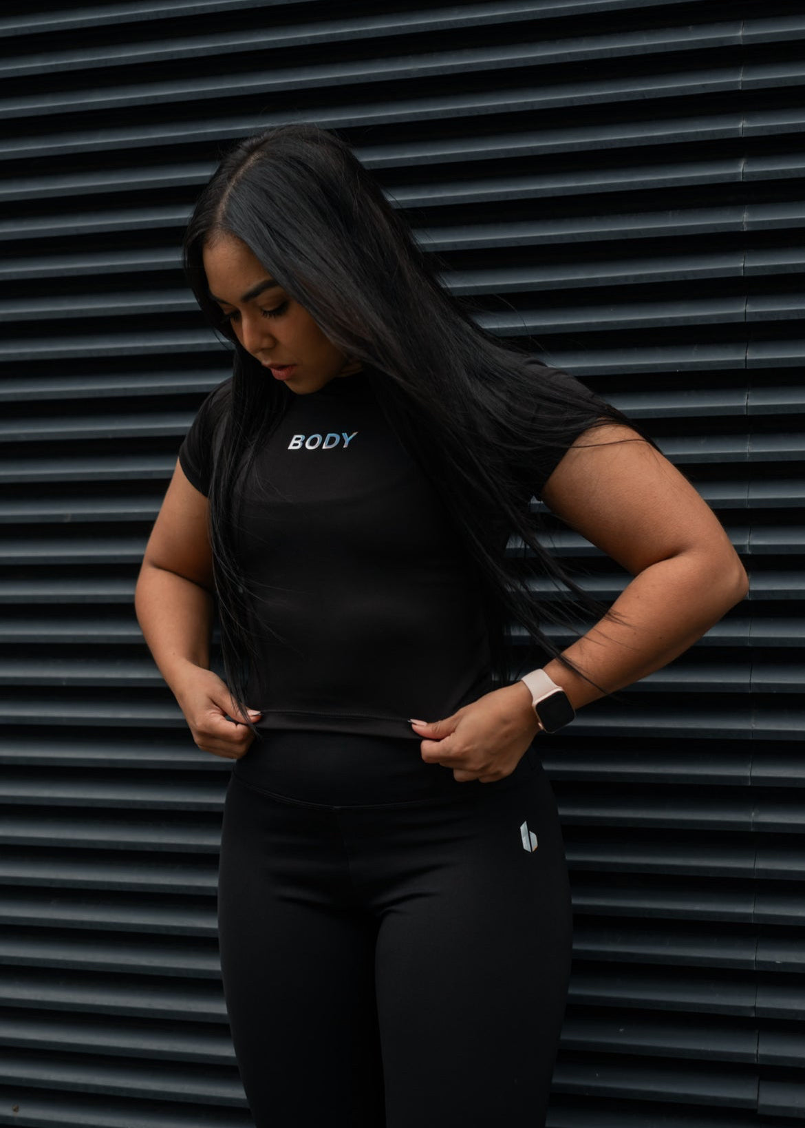 Ultra Crop Top | Black (Holographic)