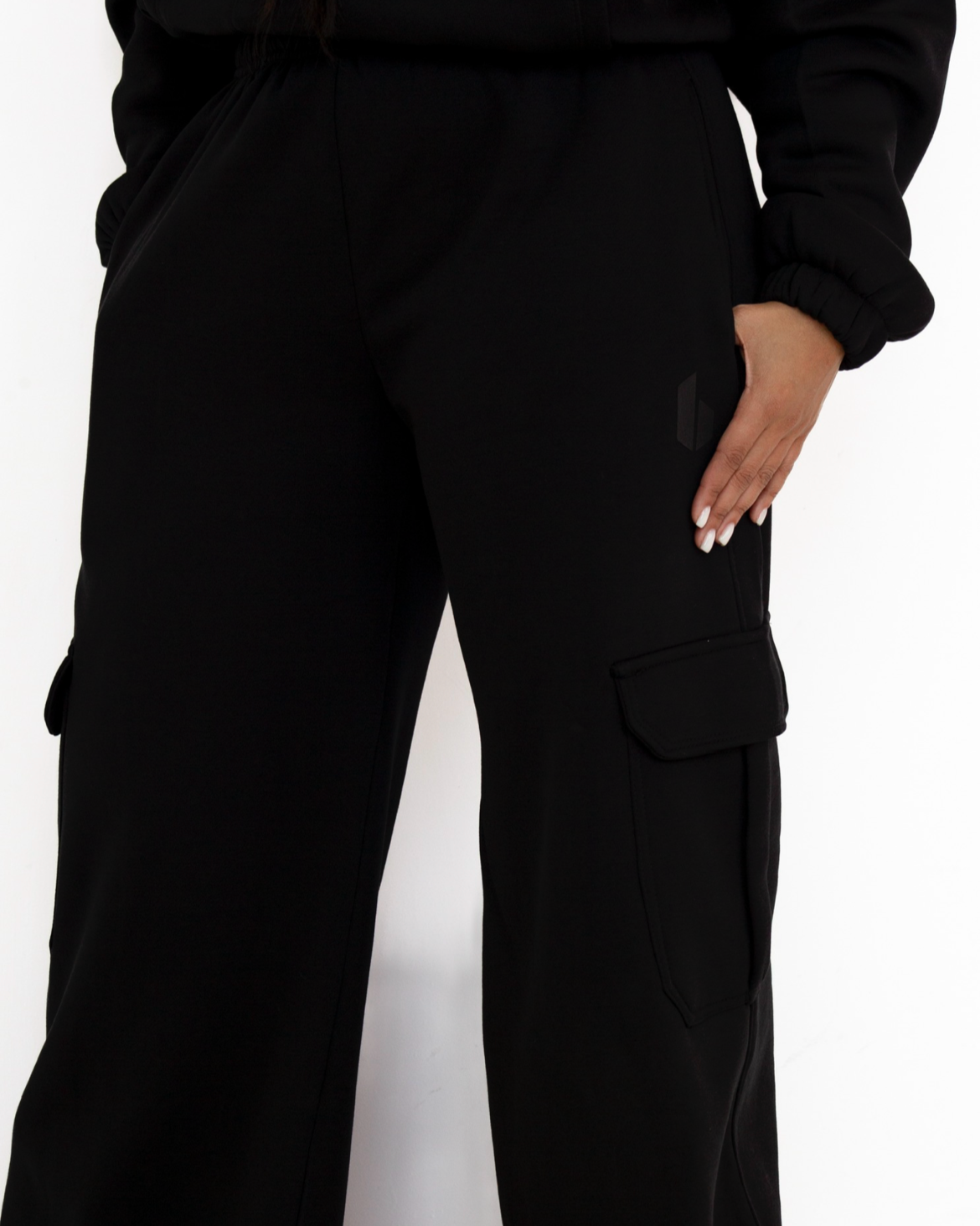 Cargo Flare Sweatpants | BLACK