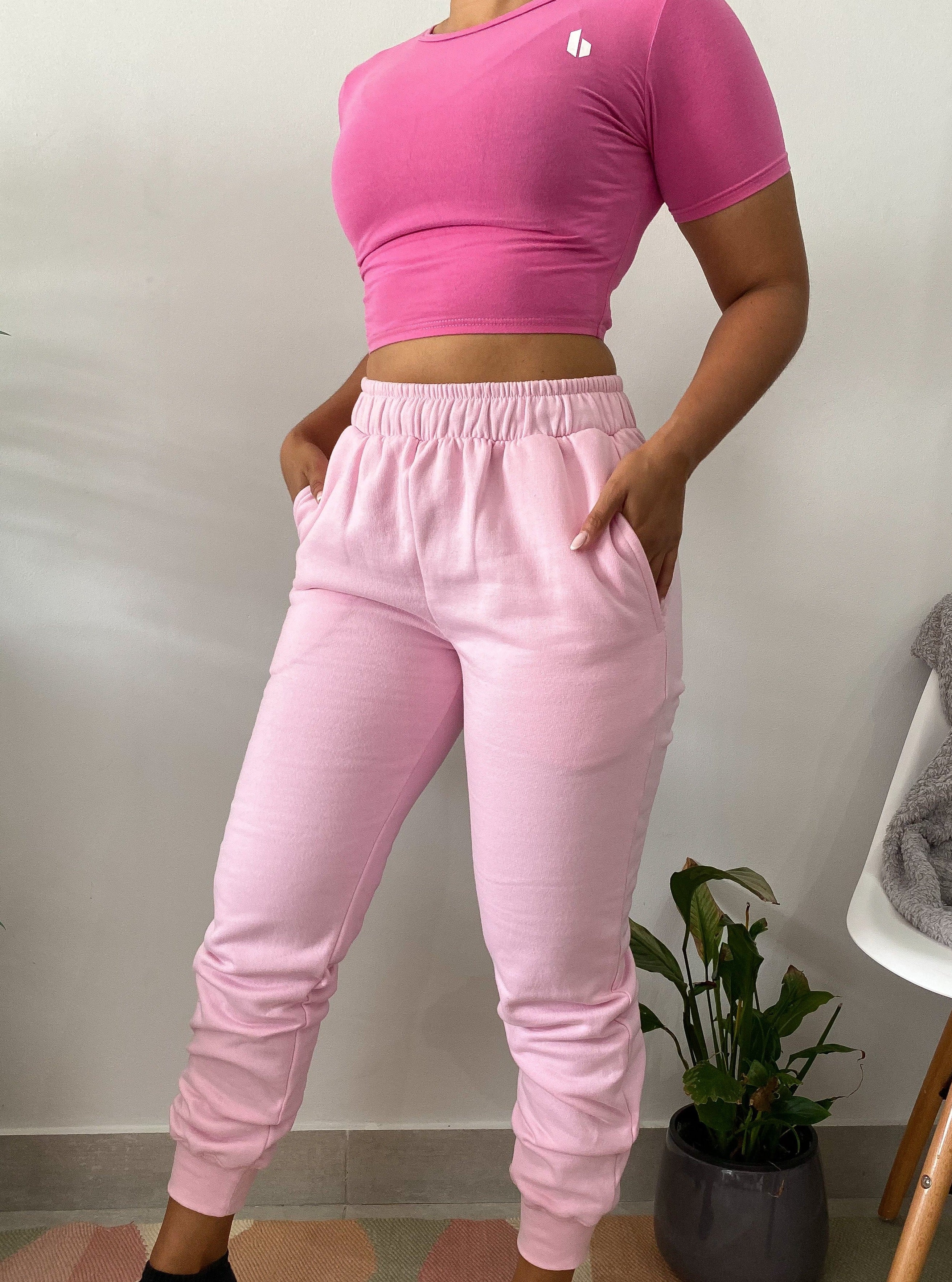 Baby pink track on sale pants