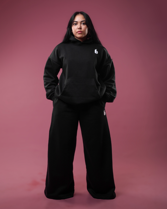 Wide Leg Sweatpants | BLACK