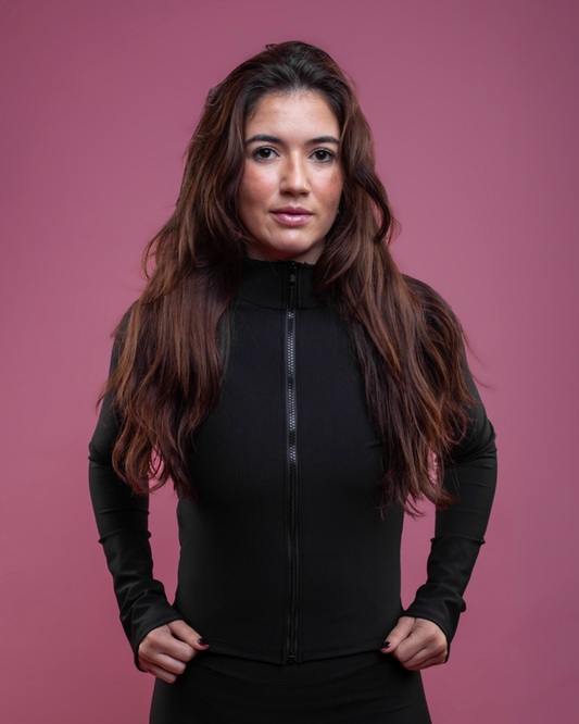 Core Ribbed Active Jacket | Black