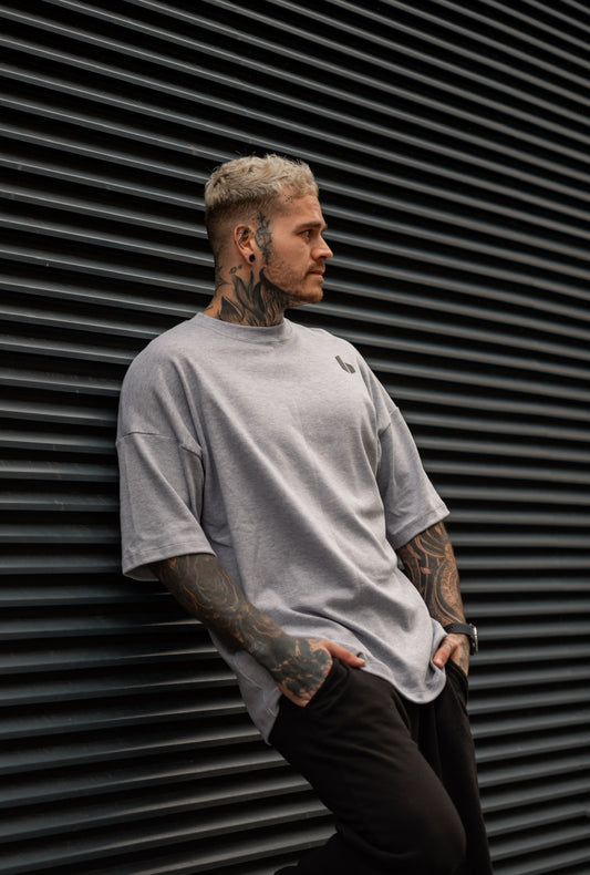 Ultra Oversized Tee (Unisex) | Grey (Black)