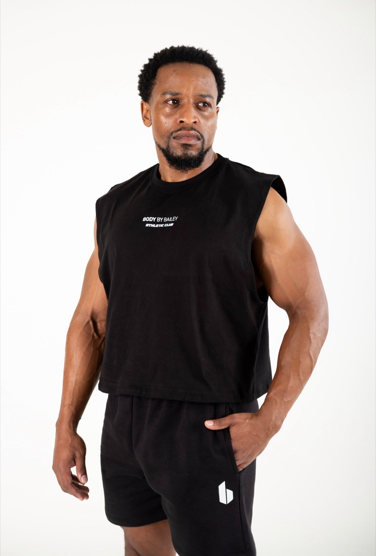 Men’s Mid-Length Athletic Club Tank | BLACK