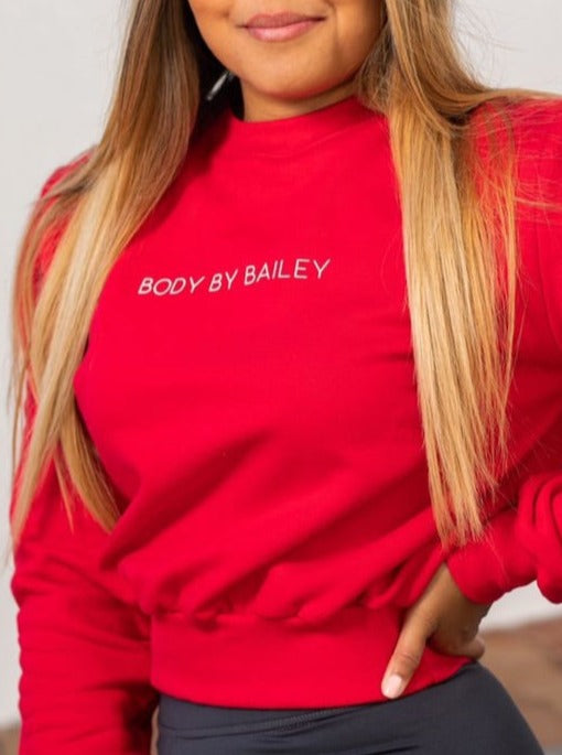 BBB Crop Crew Neck | Red